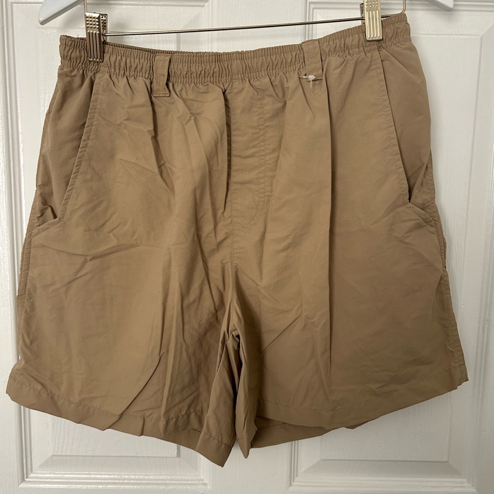 Columbia Men's Khaki Elastic-Waist Outdoor Hybrid Shorts